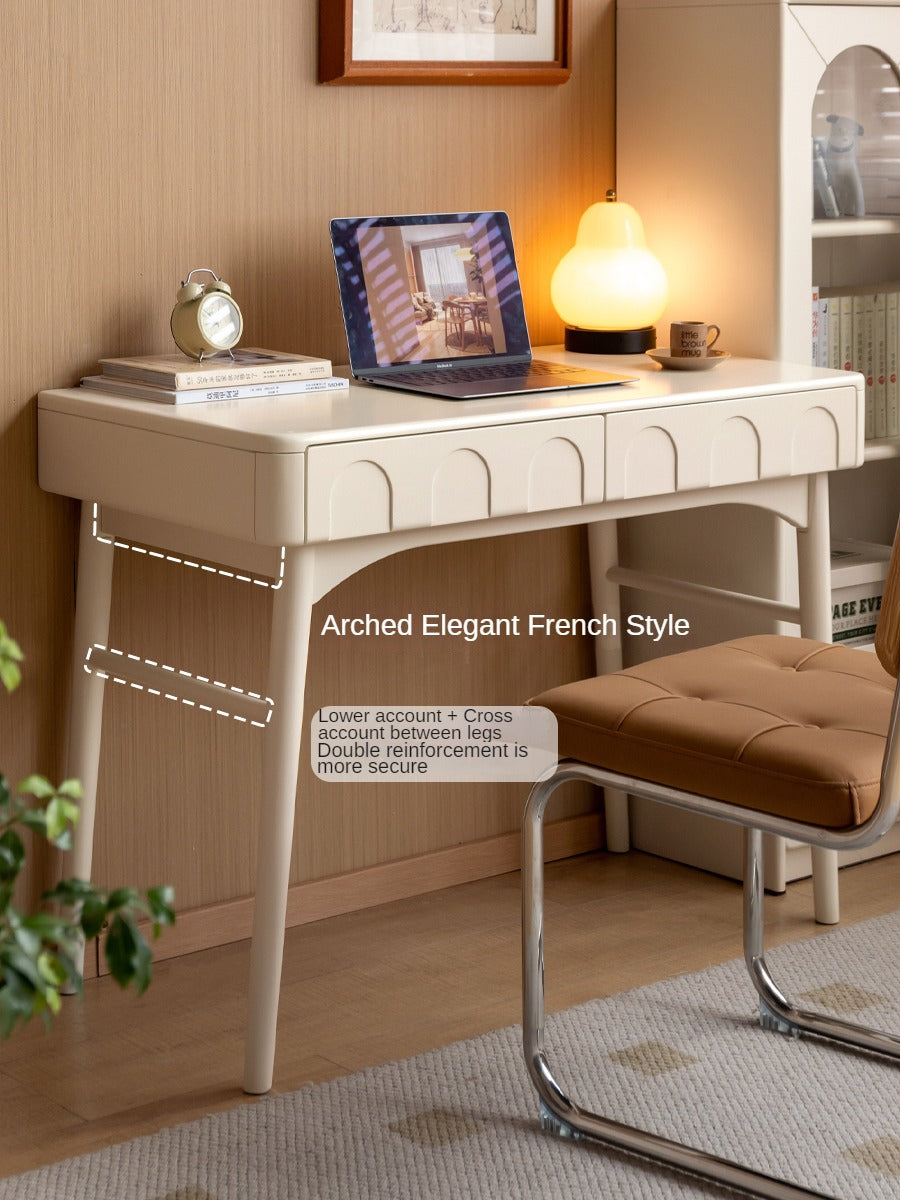 Solid Rubberwood French Cream Style Dressing Table.
