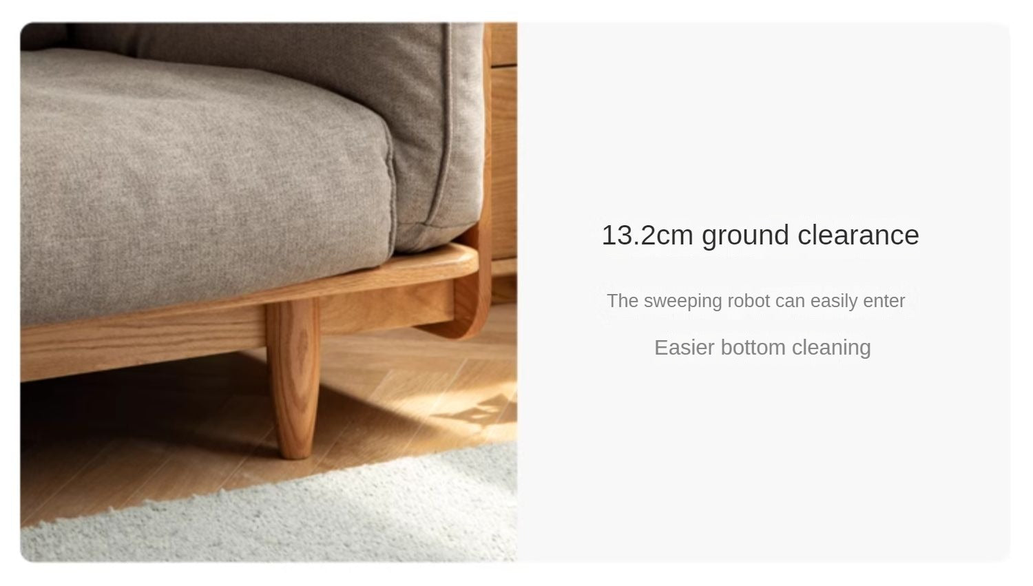 Oak, Ash Solid Wood Sofa Genuine Leather, Fabric.