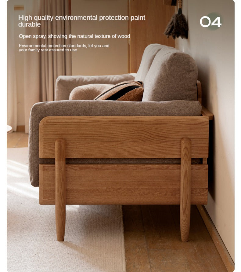 Oak Solid Wood Sofa Modern High Back.