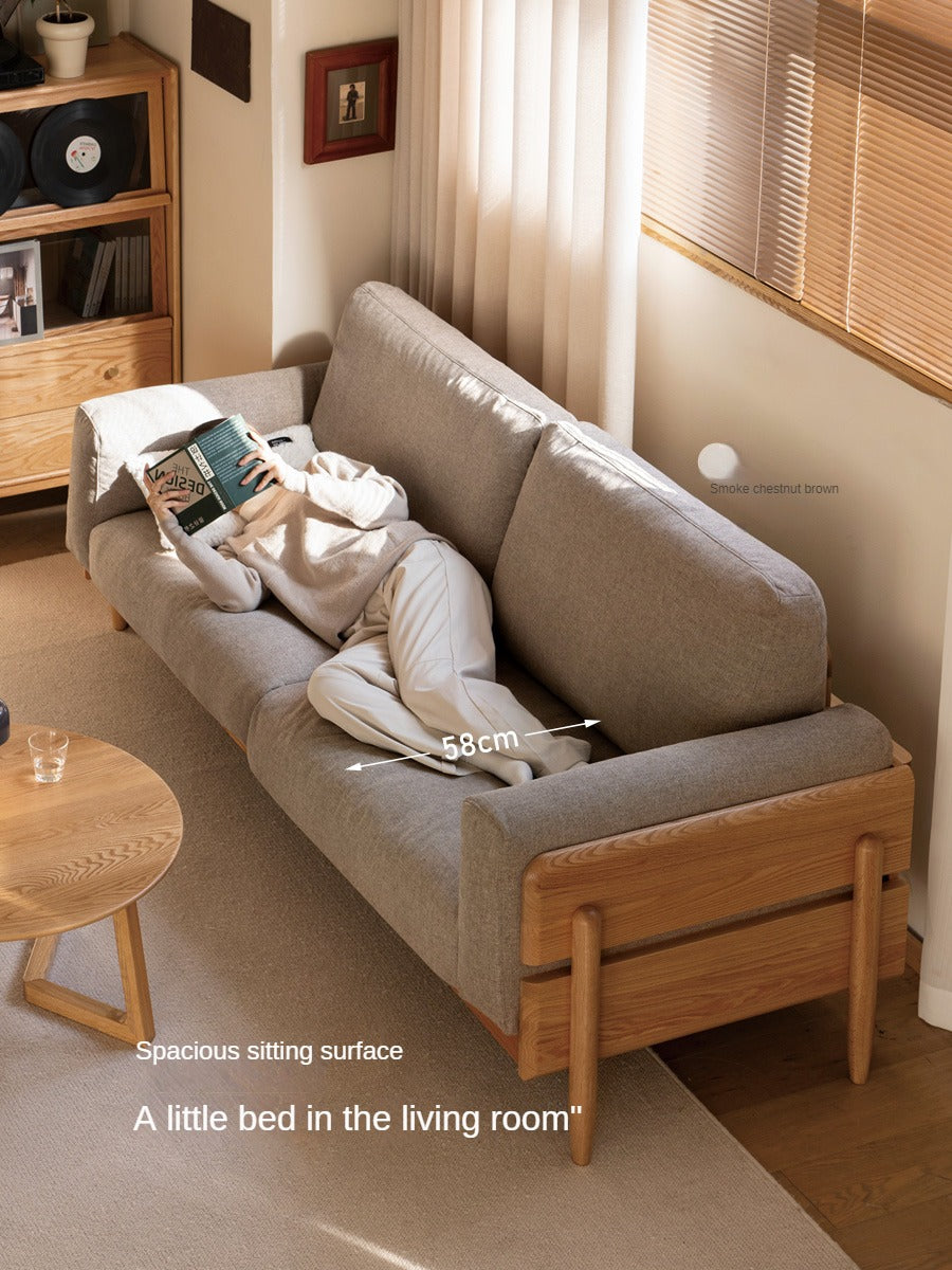 Oak Solid Wood Sofa Modern High Back.