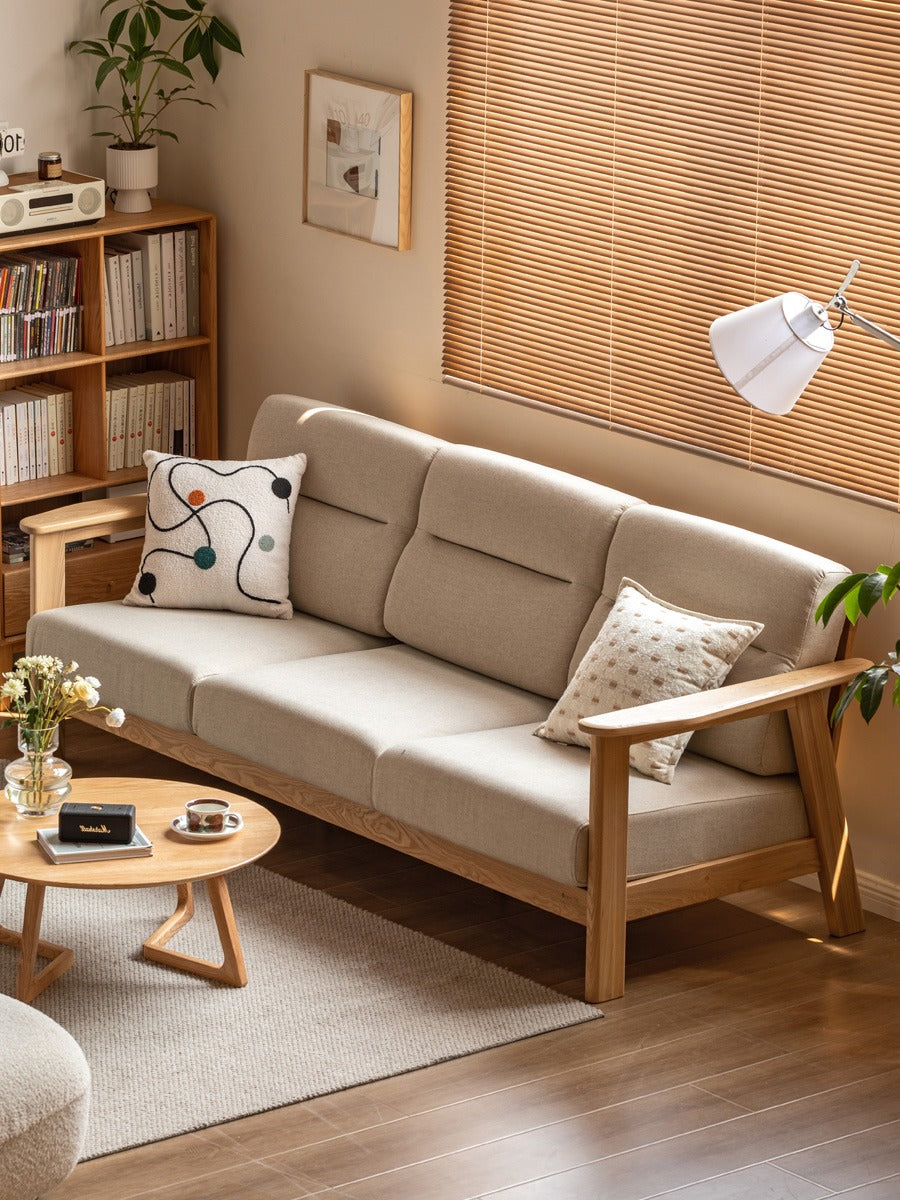 Ash Solid Wood Modern Sofa.
