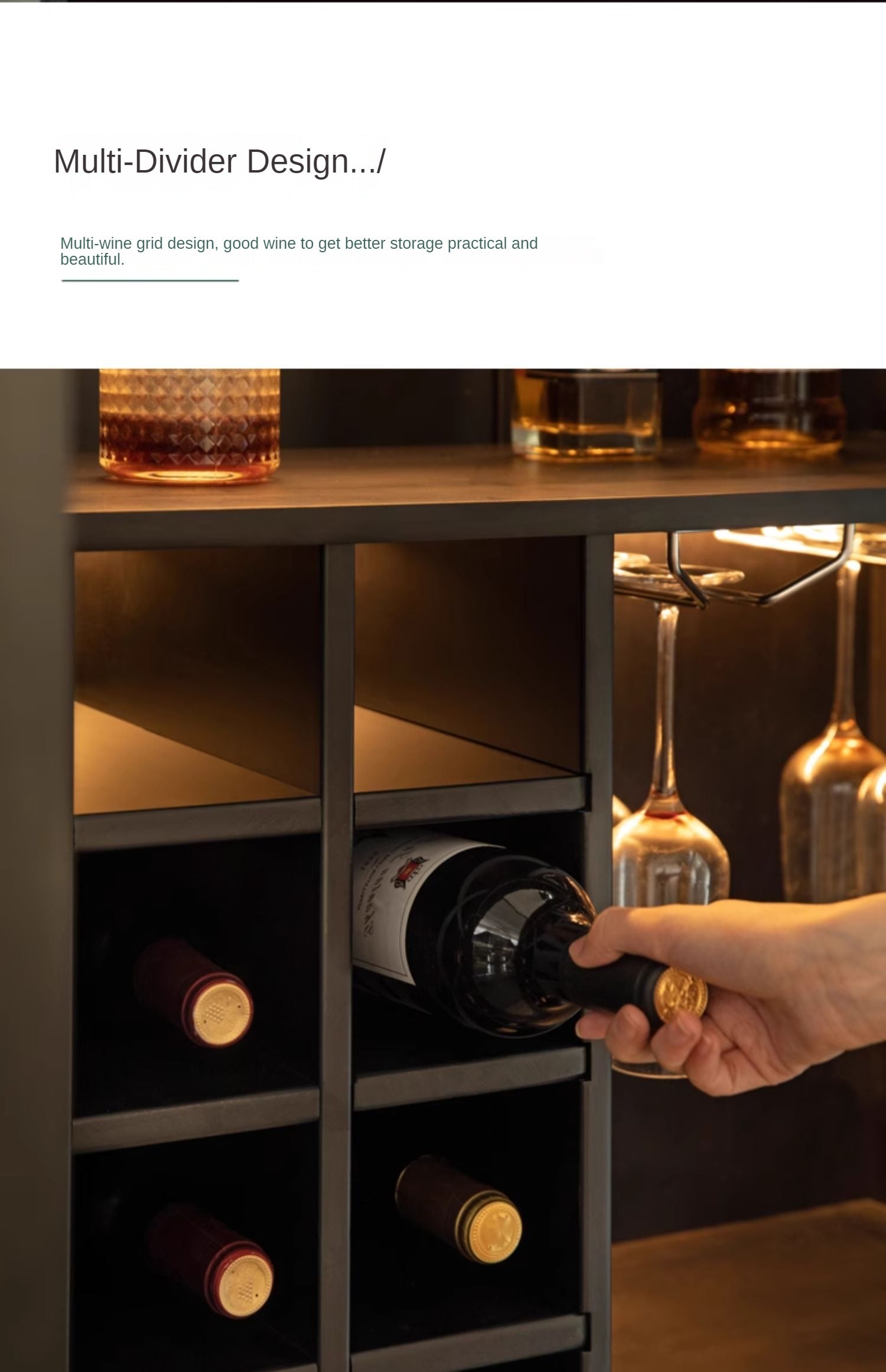 Oak Solid Wood Glass Door Display Wine Cabinet