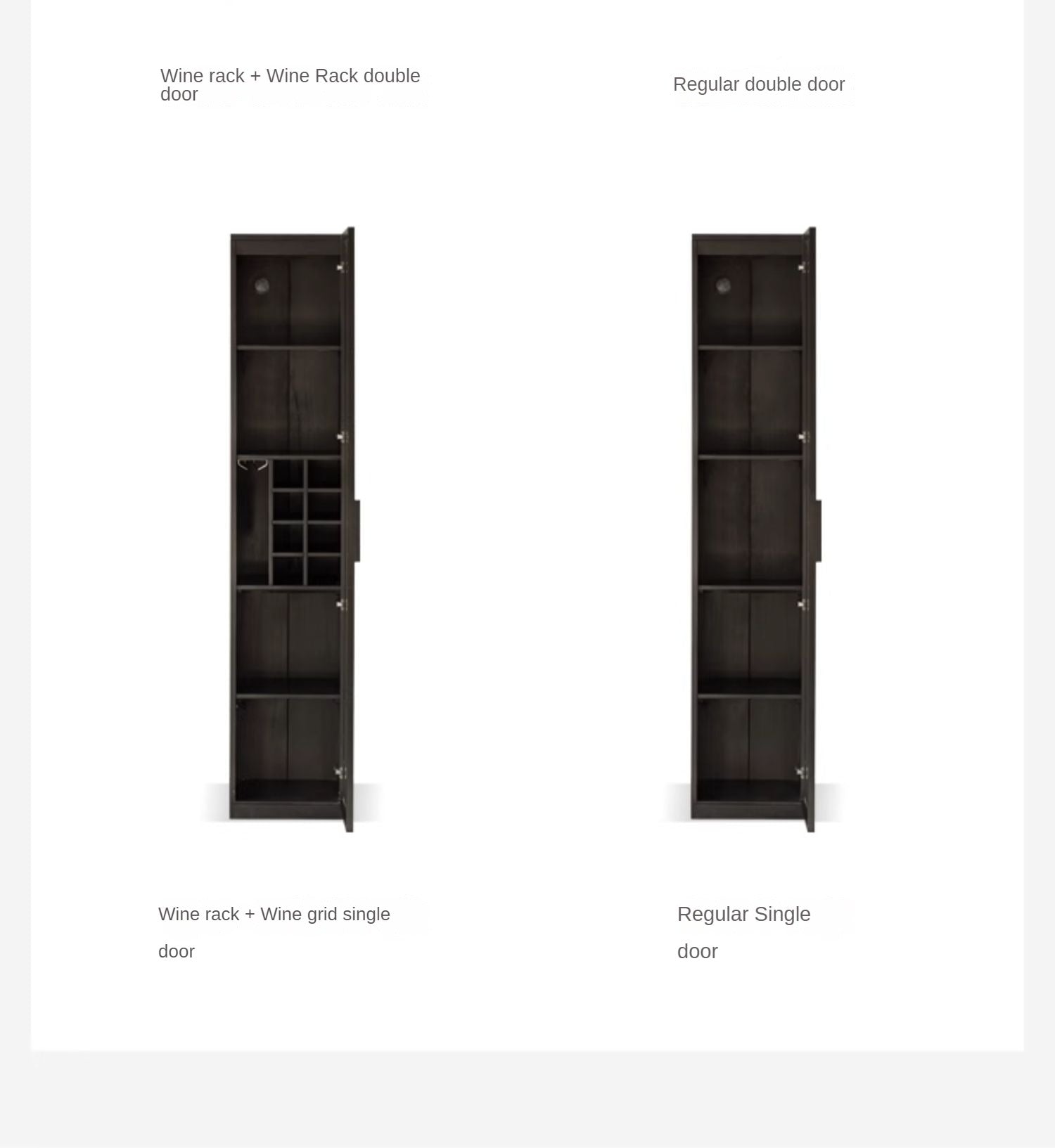 Oak Solid Wood Glass Door Display Wine Cabinet
