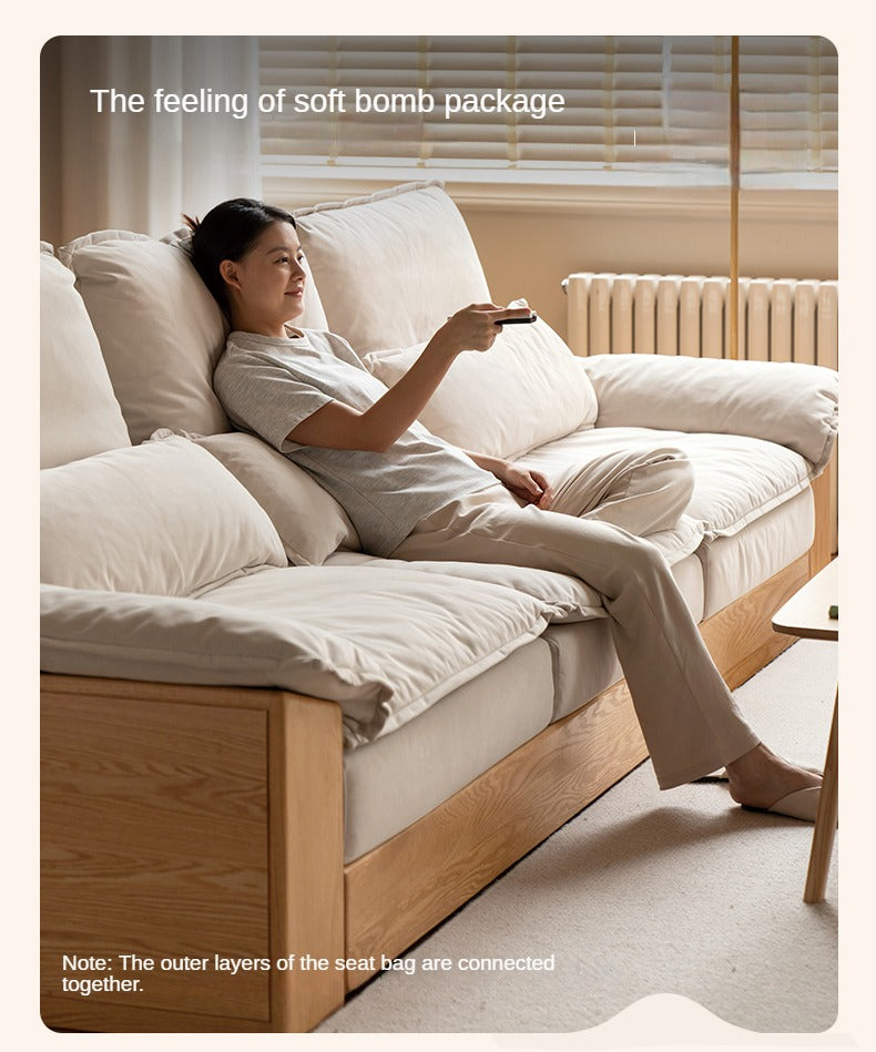 Oak Solid Wood Floor to Floor Tall Sofa.