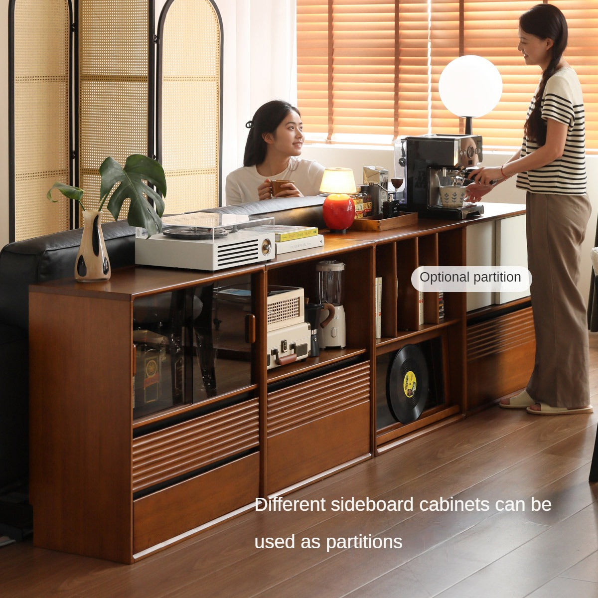 Poplar Solid Wood Antique Style Partition Bookcase