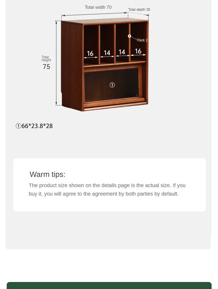 Poplar Solid Wood Antique Style Partition Bookcase