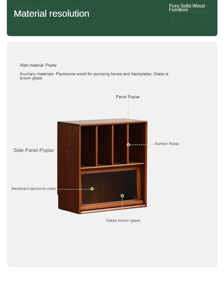 Poplar Solid Wood Antique Style Partition Bookcase