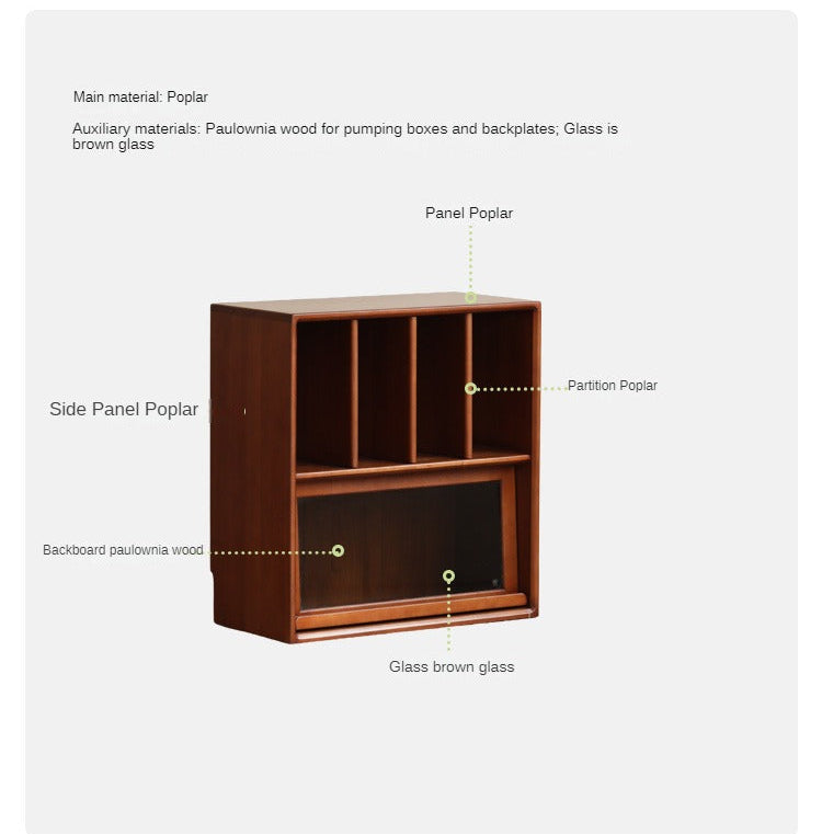 Poplar Solid Wood Antique Style Partition Bookcase
