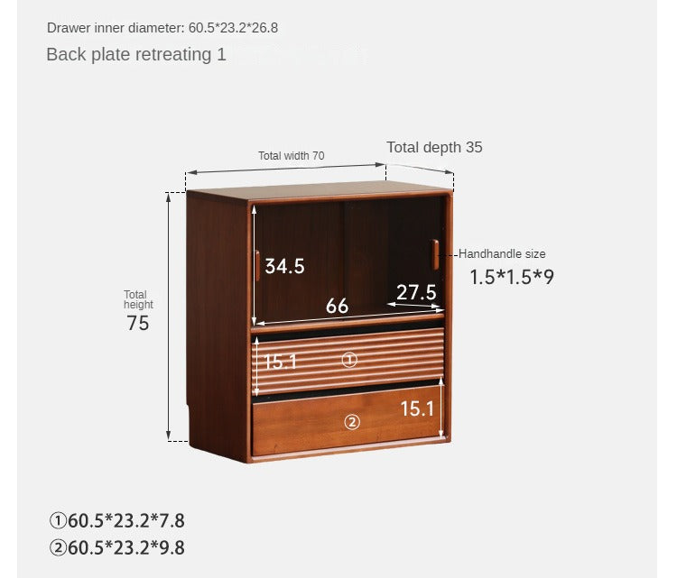 Poplar Solid Wood Antique Style Partition Bookcase