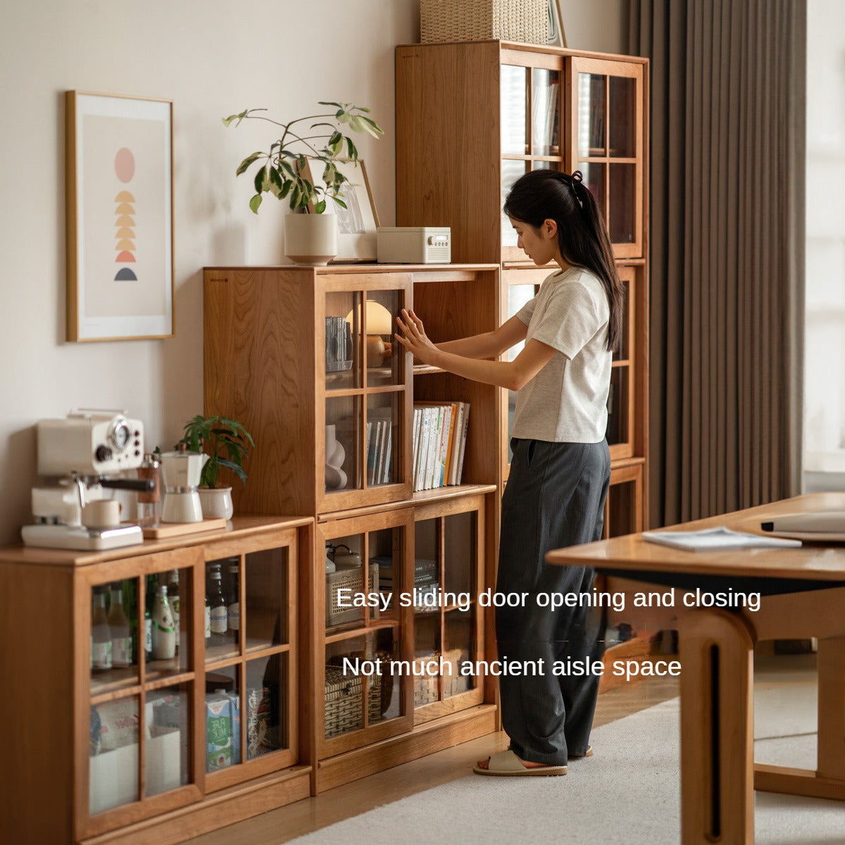 Cherry Solid Wood Medieval Style Bookcase