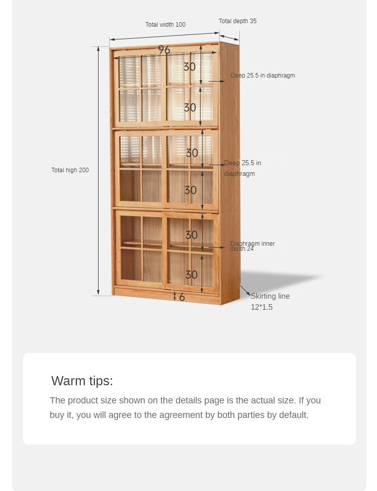 Cherry Solid Wood Medieval Style Bookcase