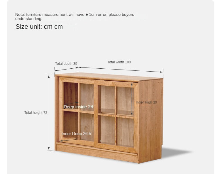 Cherry Solid Wood Medieval Style Bookcase