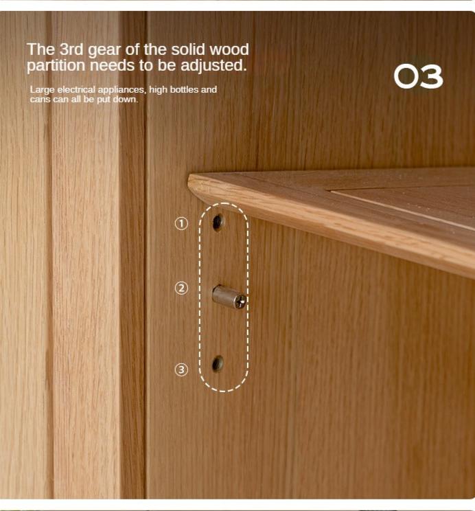 Oak Solid Wood, Solid RubberWood Nordic Modern Sideboard