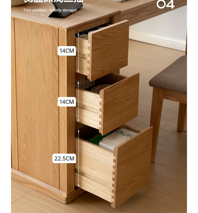 Oak Solid Wood, Solid RubberWood Nordic Modern Sideboard