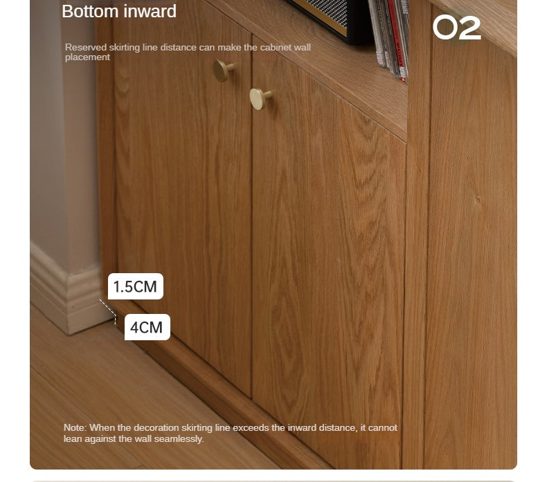 Oak Solid Wood, Solid RubberWood Nordic Modern Sideboard
