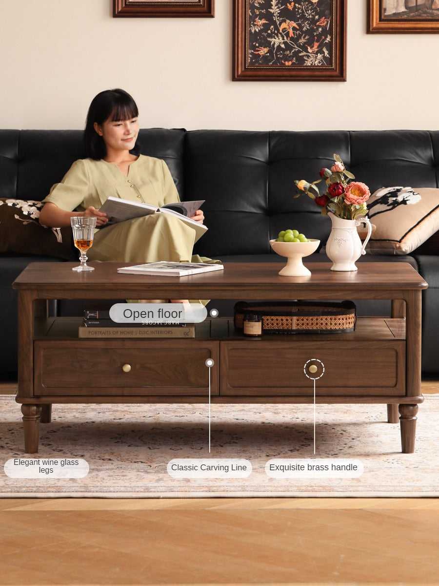 Black Walnut Solid Wood American Retro Coffee Table
