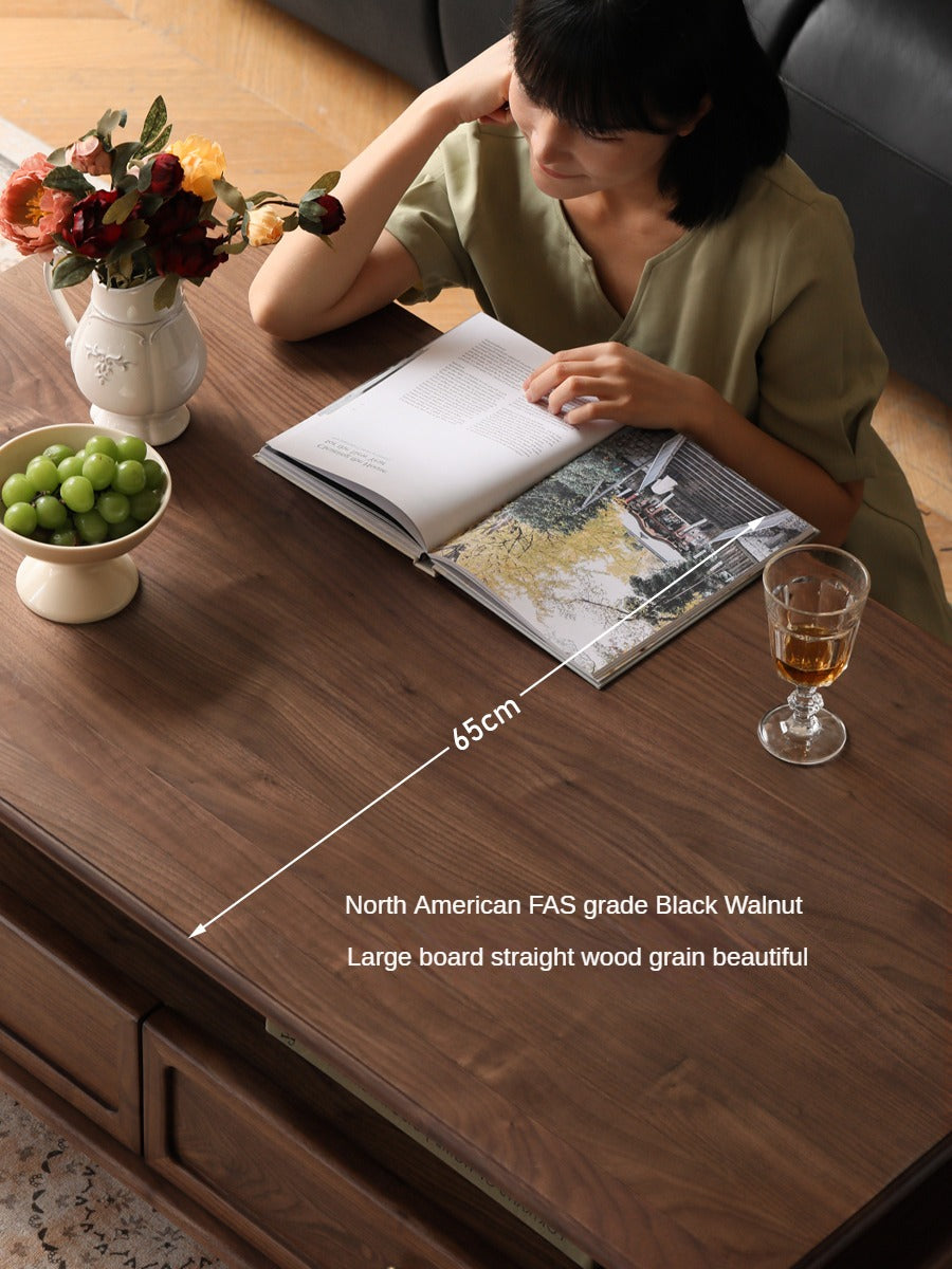 Black Walnut Solid Wood American Retro Coffee Table