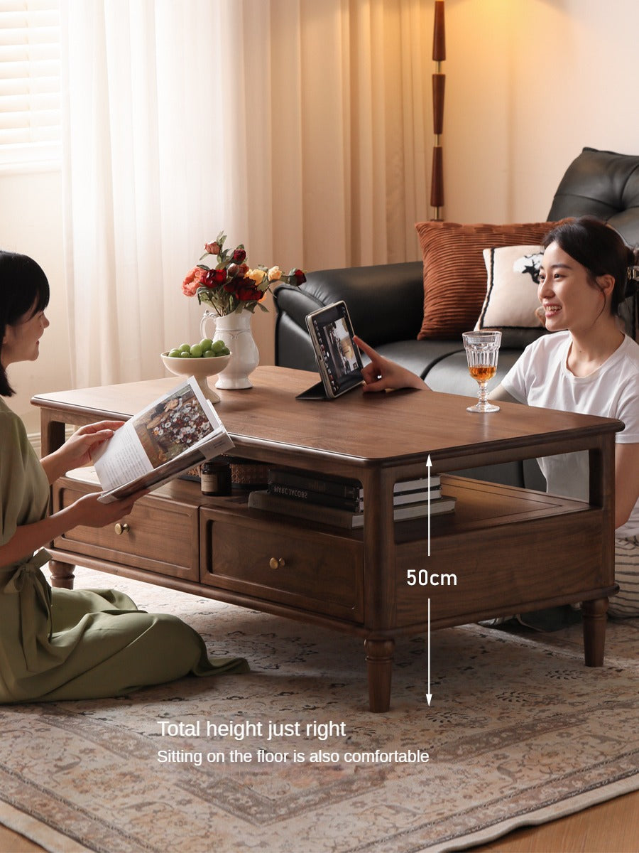 Black Walnut Solid Wood American Retro Coffee Table
