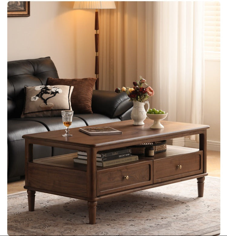 Black Walnut, Ash Solid Wood American Retro Coffee Table