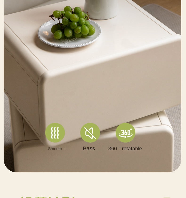 Poplar Solid Wood White Nightstand,