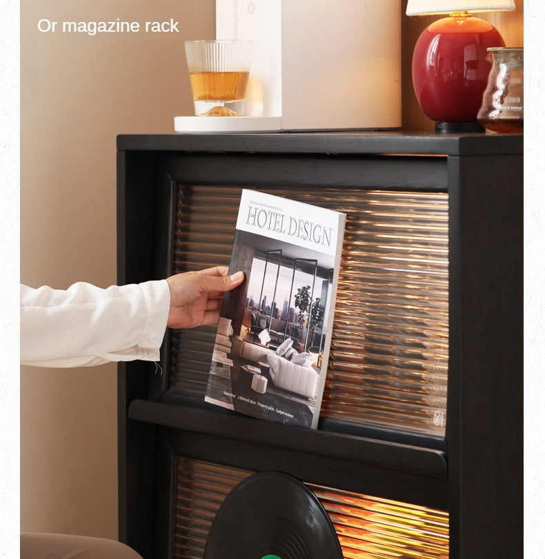 Oak, Solid Rubberwood Bookcase Modern Floor Combination Cabinet