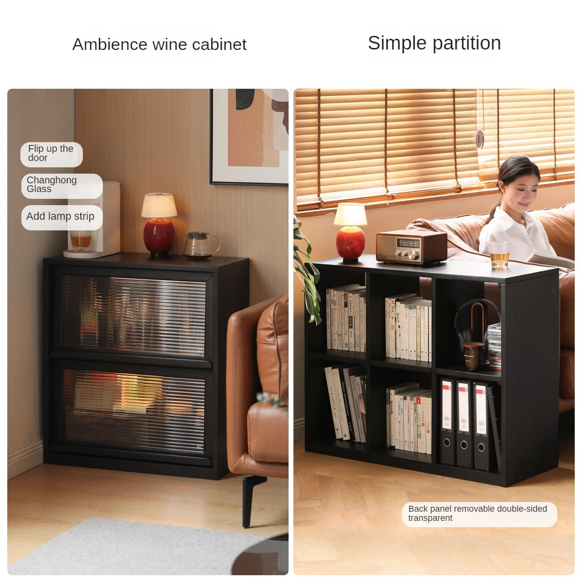 Oak, Rubberwood Solid Wood Bookcase Modern Floor Combination Cabinet