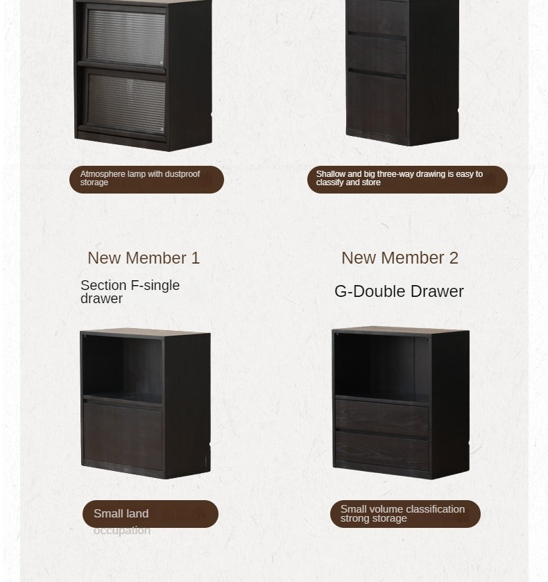 Oak, Solid Rubberwood Bookcase Modern Floor Combination Cabinet