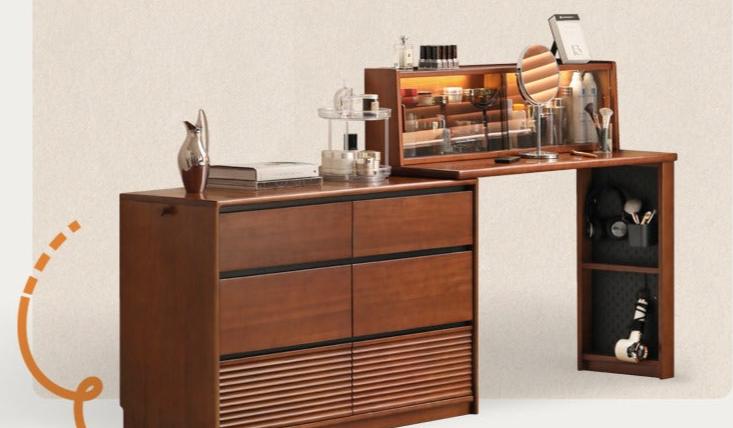 Tulipwood Solid Wood Vanity Table Cabinet Perforated Board