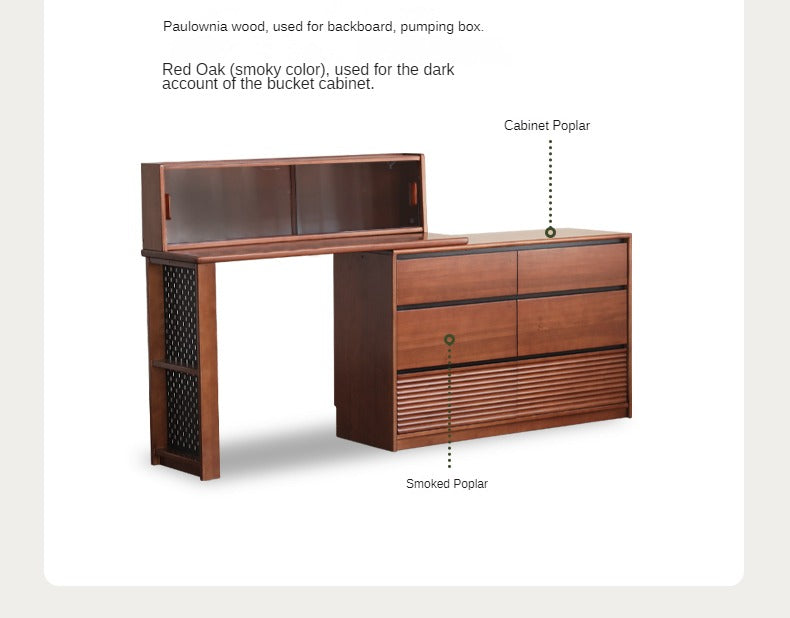Poplar Solid Wood Dressing Table Cabinet Perforated Board.
