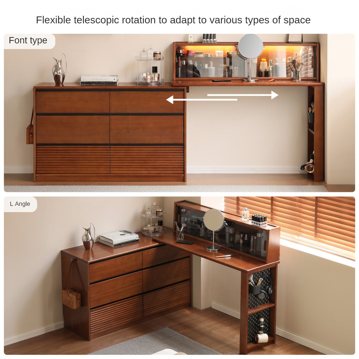 Tulipwood Solid Wood Vanity Table Cabinet Perforated Board