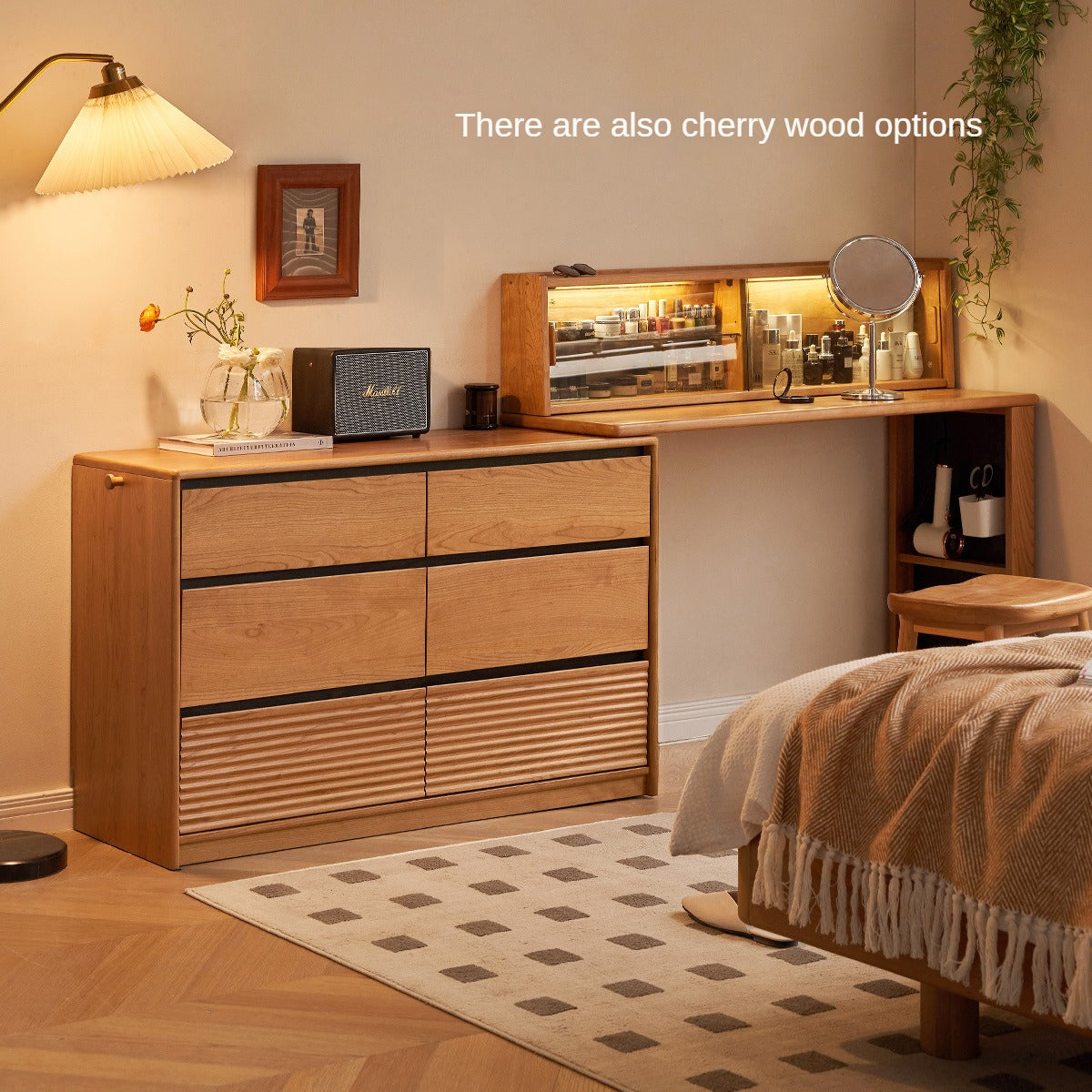 Poplar Solid Wood Dressing Table Cabinet Perforated Board.