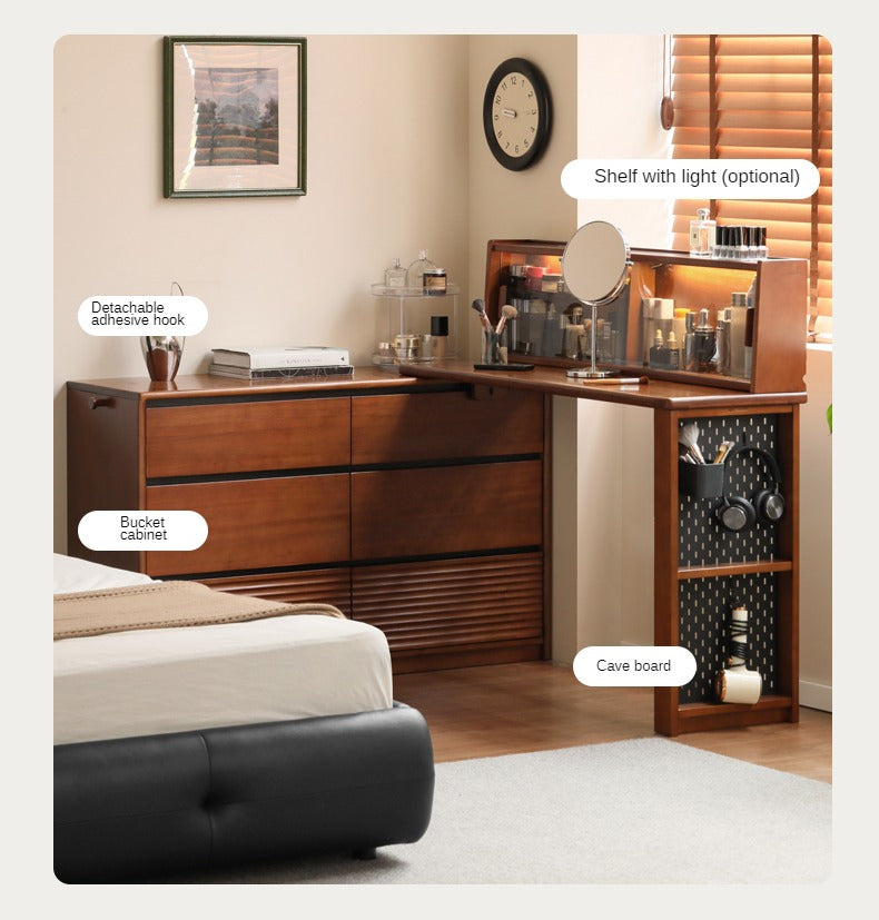 Tulipwood Solid Wood Vanity Table Cabinet Perforated Board