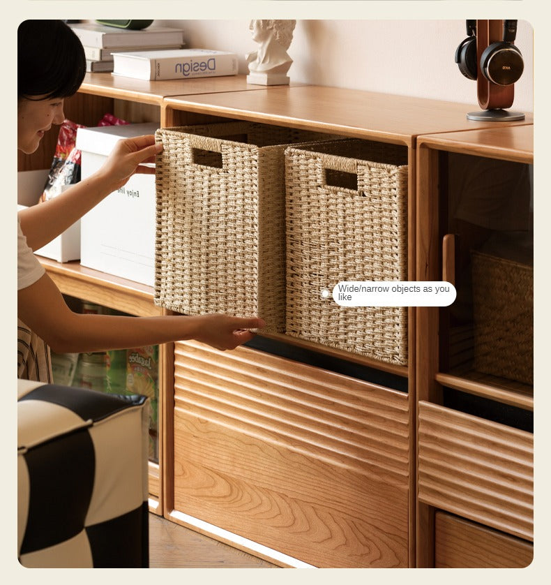 Cherry Solid Wood Module Combination Bookcase