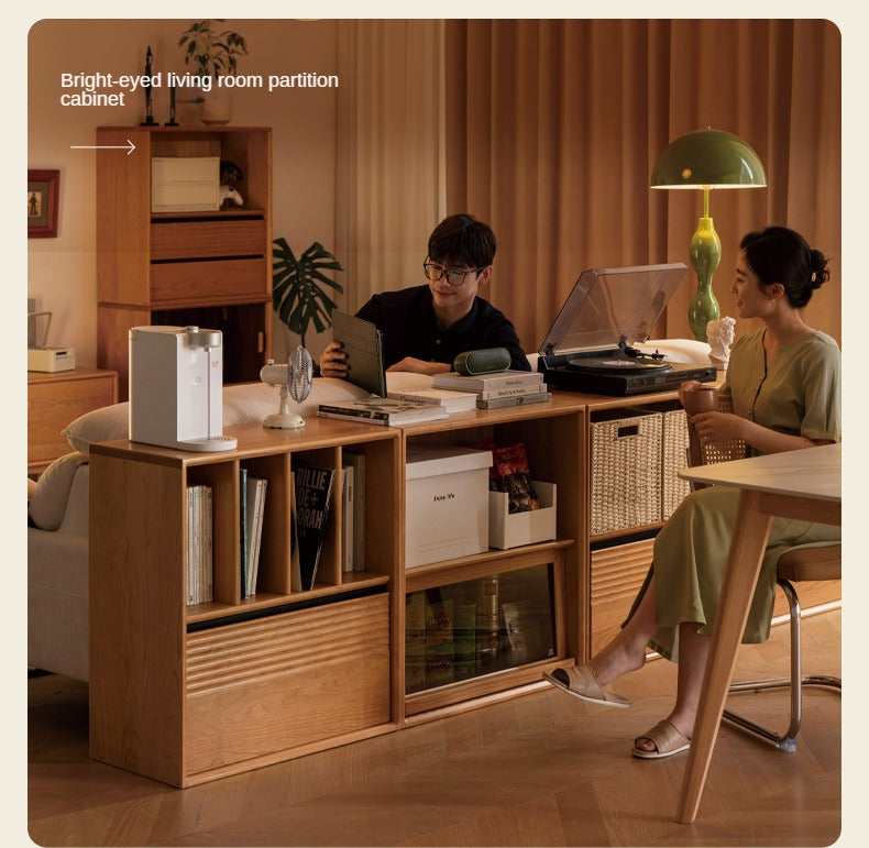Cherry Solid Wood Module Combination Bookcase