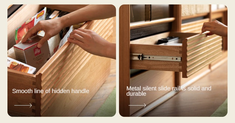 Cherry Solid Wood Module Combination Bookcase