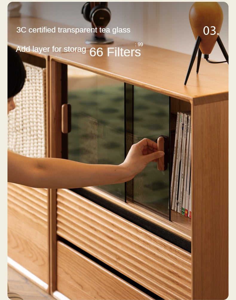 Cherry Solid Wood Module Combination Bookcase