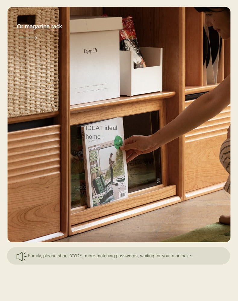 Cherry Solid Wood Module Combination Bookcase