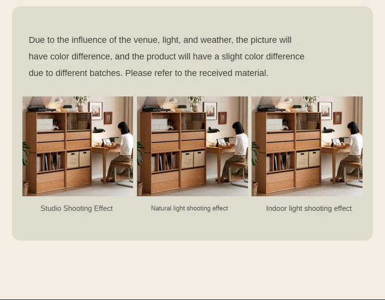 Cherry Solid Wood Module Combination Bookcase
