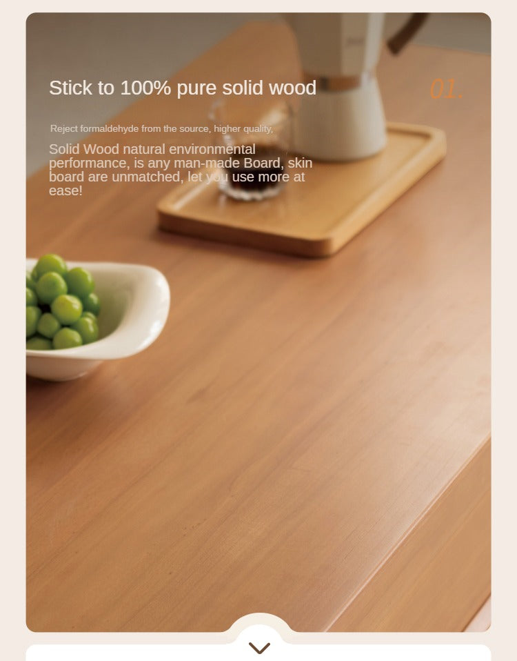 Poplar Solid Wood Modern Rectangular Coffee Table with Drawer.