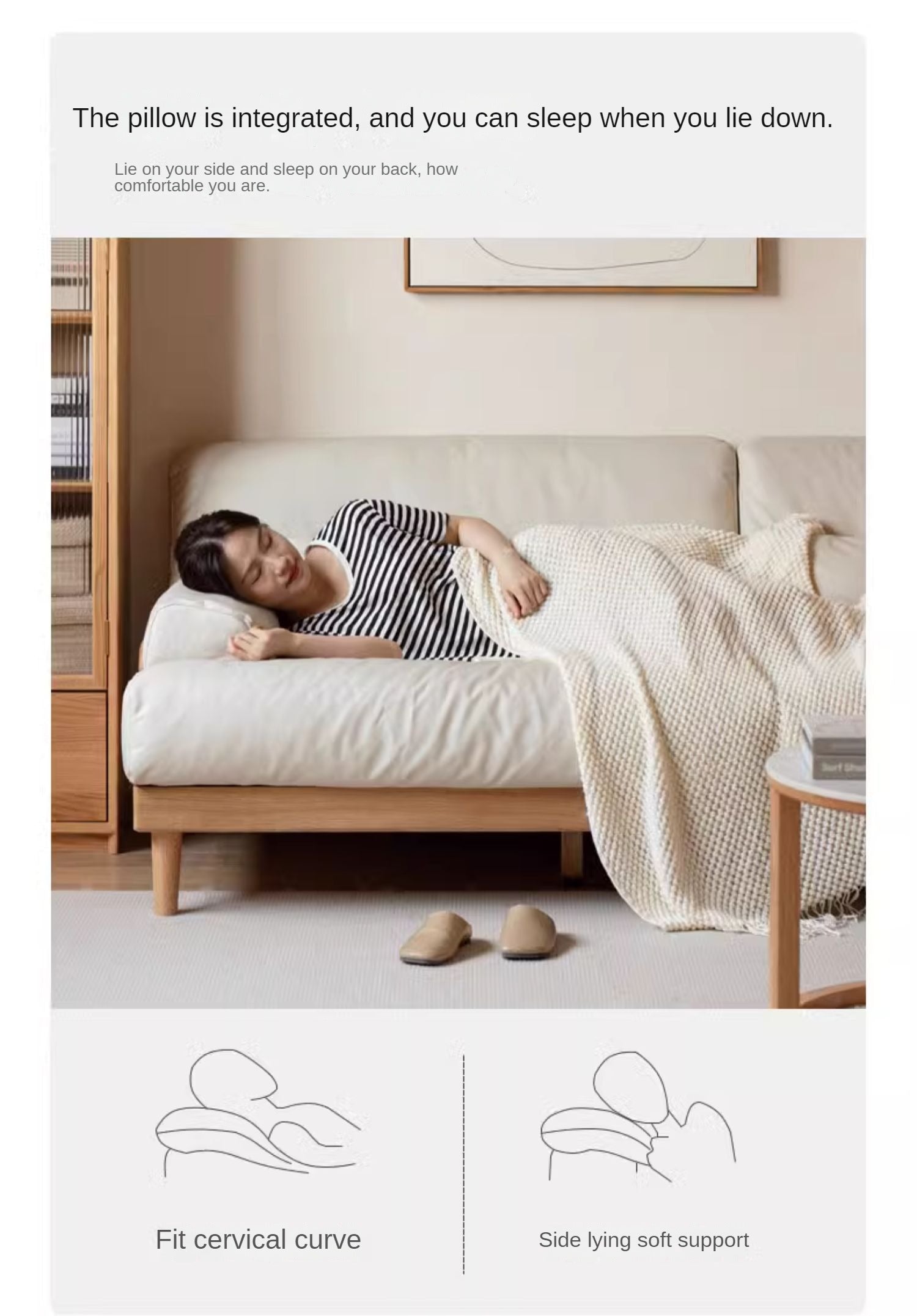 Oak Solid Wood Down Sofa.