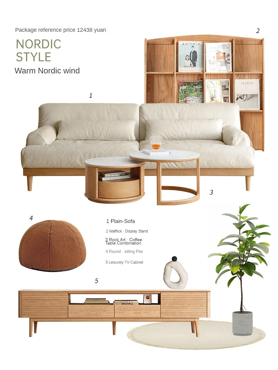 Oak Solid Wood Down Sofa.