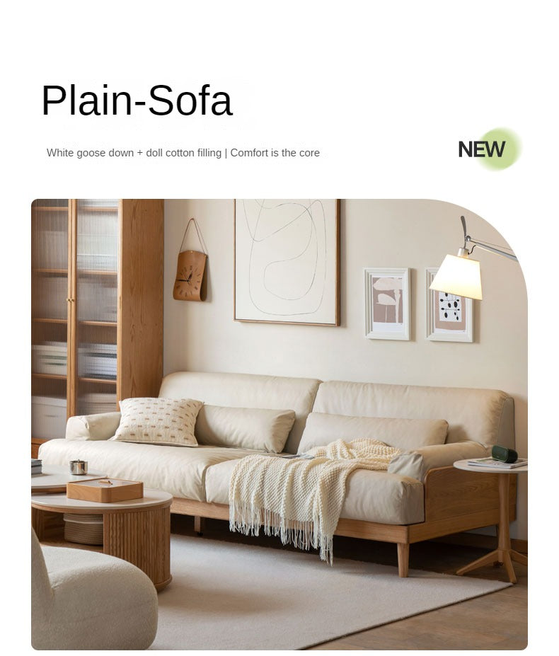 Oak Solid Wood Down Sofa.