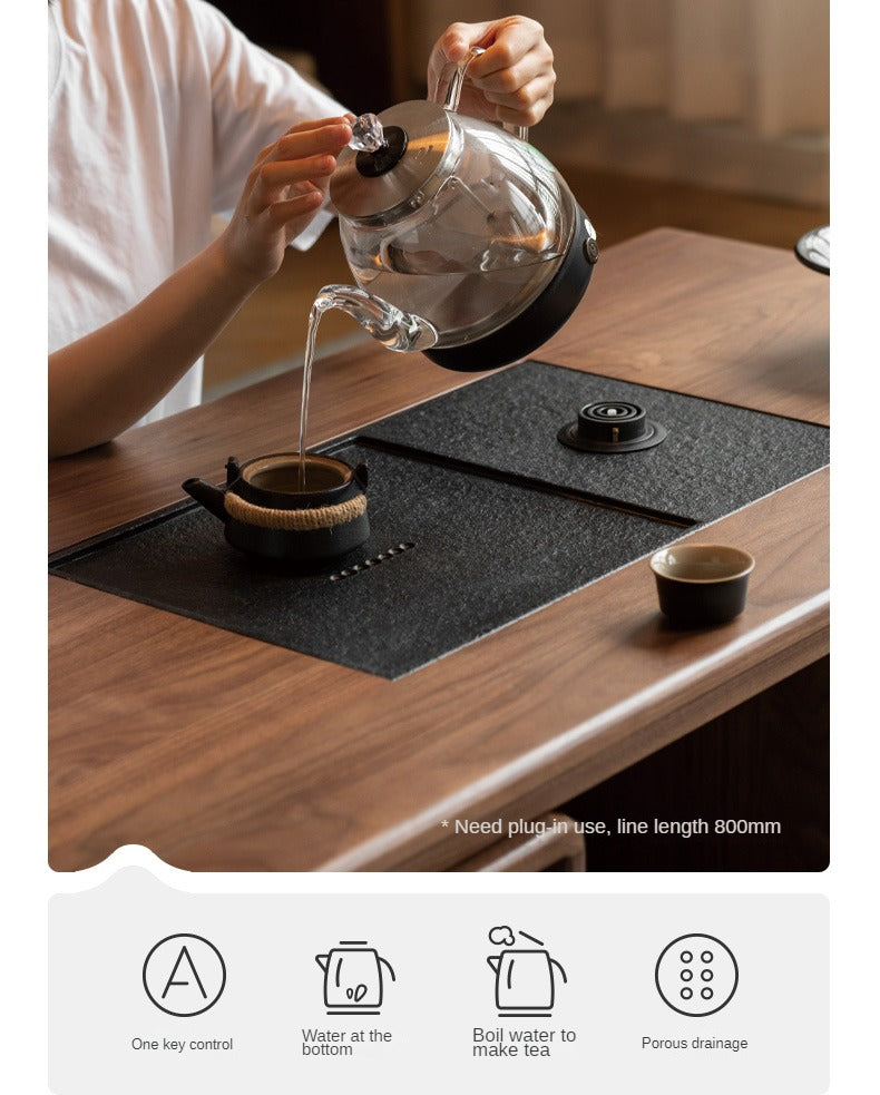 Black Walnut Solid Wood Telescopic Tea Table.