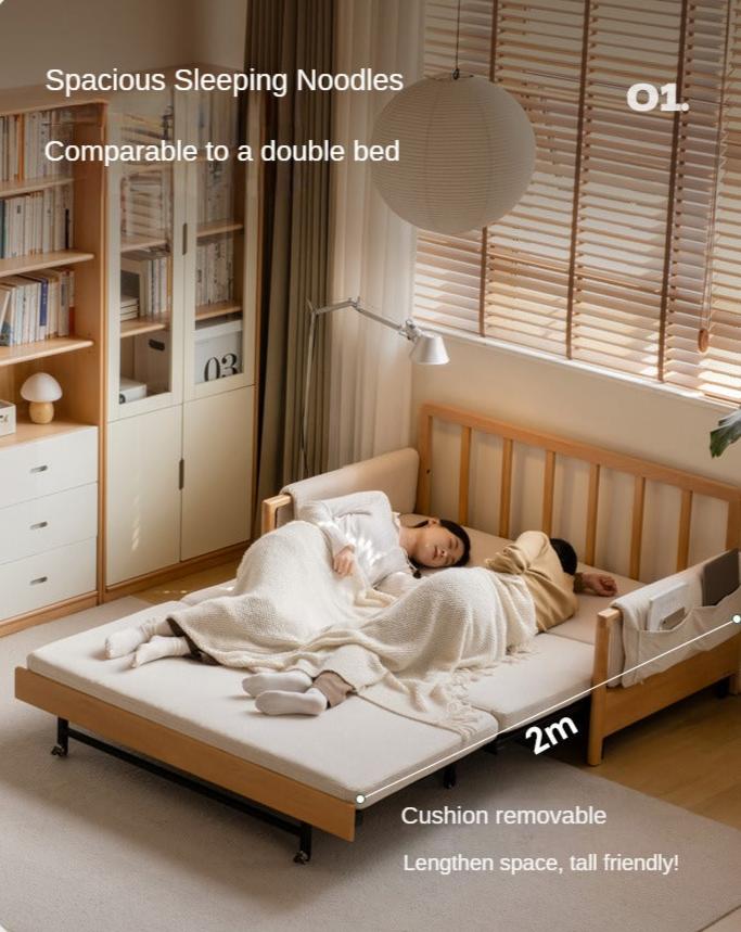 Beech Solid Wood Sofa Bed Modern.