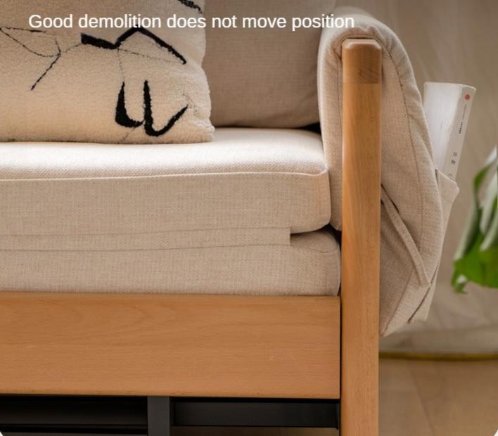 Beech Solid Wood Sofa Bed Modern.
