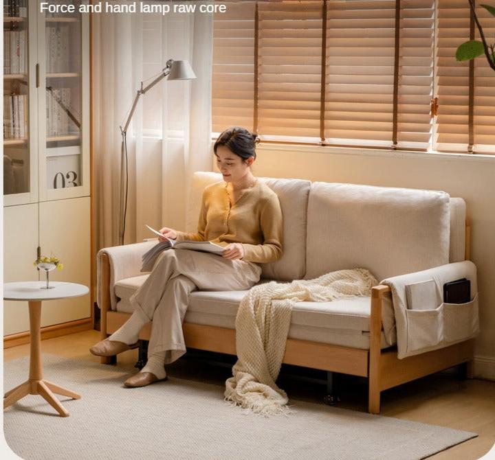 Beech Solid Wood Sofa Bed Modern.