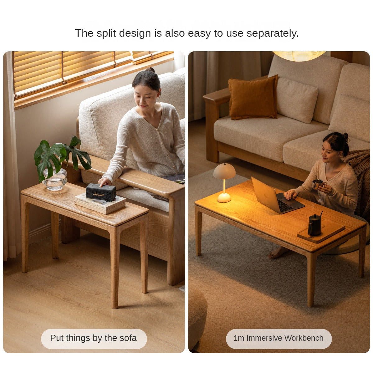 Oak Solid Wood Combination Tea Table