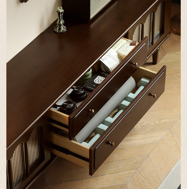 Poplar Solid Wood American Style TV Cabinet.