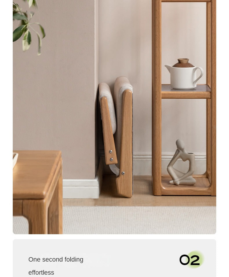 Oak Solid Wood Foldable Low Chair