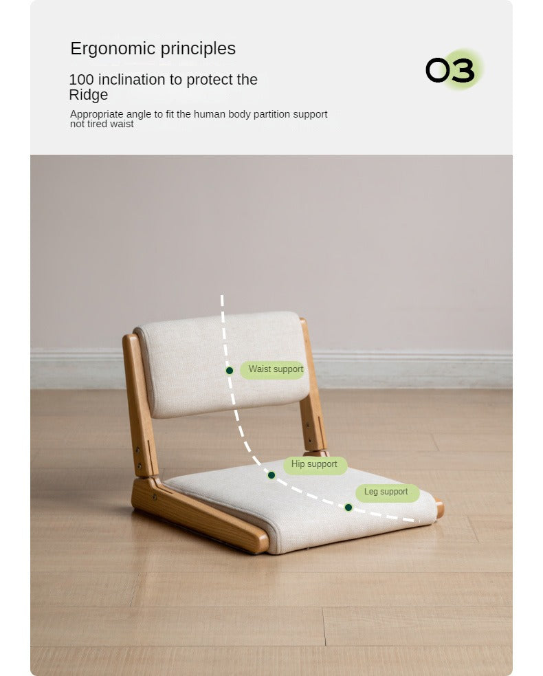 Oak Solid Wood Foldable Low Chair